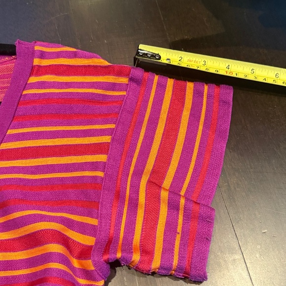 M by Missoni Pink and Red Striped Short Sleeve Top - Picture 8 of 8